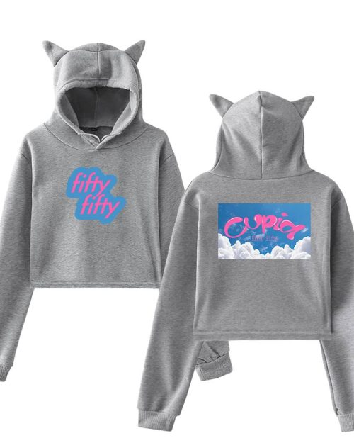 FIFTY FIFTY Cupid Clouds Cropped Hoodie