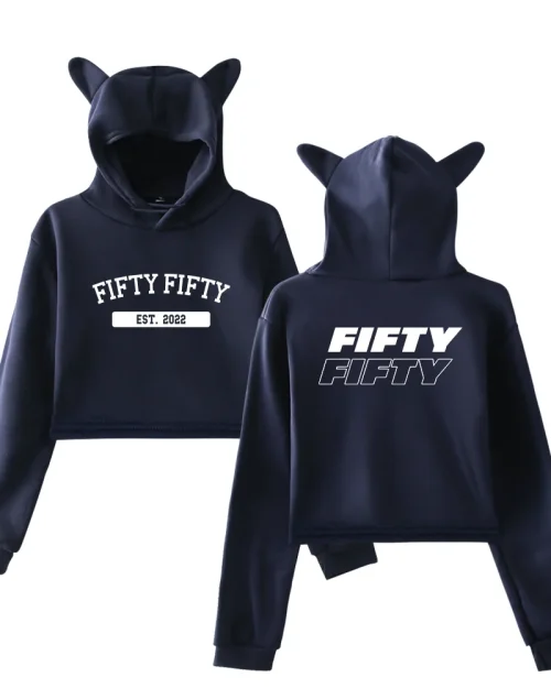 FIFTY FIFTY Est. 2022 Cropped Hoodie